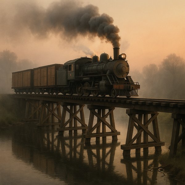 Dawn Freight: Vintage Steam Across the Trestle