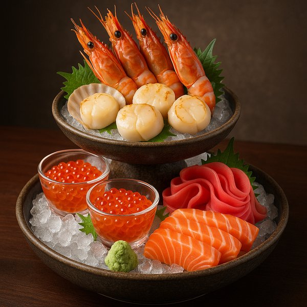 Deluxe Japanese Seafood Tower — Two-Tier Sashimi Platter