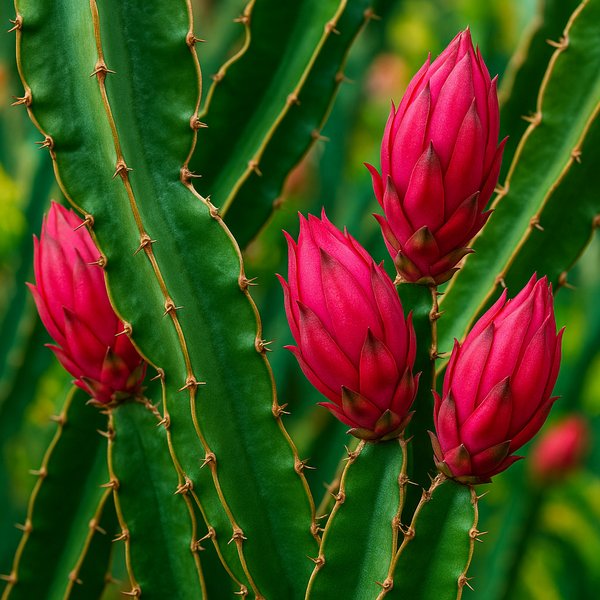 Dragon Fruit Cactus Buds in Vibrant Pink