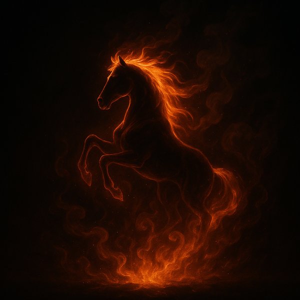 Emberstallion — A Fiery Holiday Silhouette