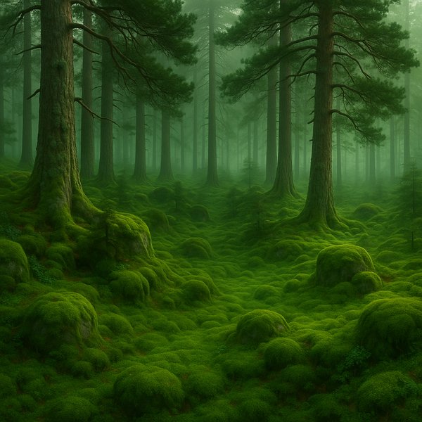 Emerald Moss of the Scandinavian Pines