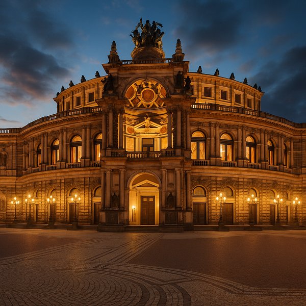 Evening Glow at the Semperoper