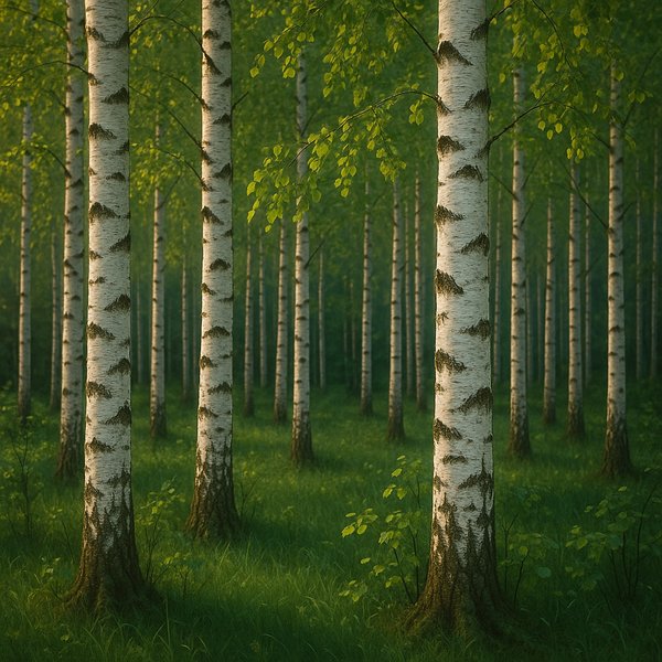 Evening in a Silver Birch Grove