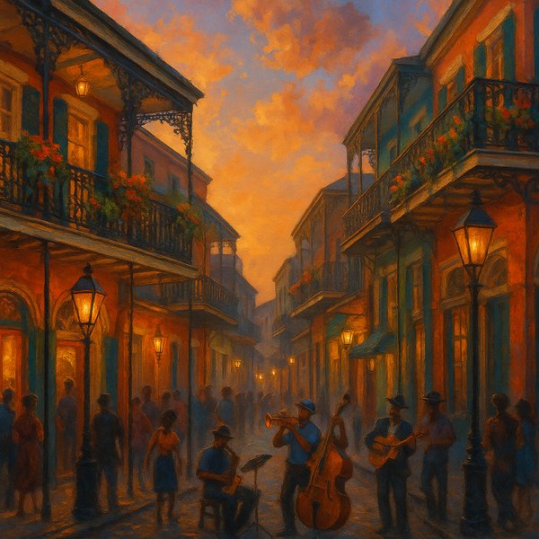 Evening Jazz on a French Quarter Street