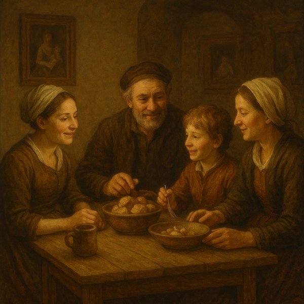 Evening Repast: A Warm Family Gathering