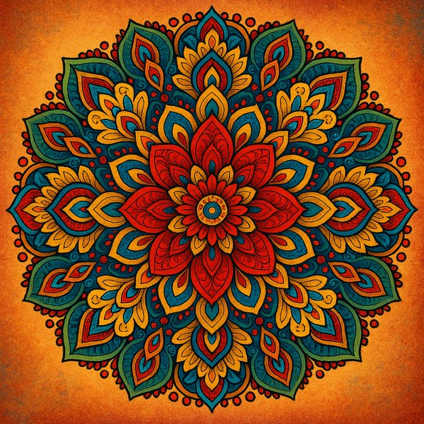 Festival Bloom: Radiant Floral Mandala