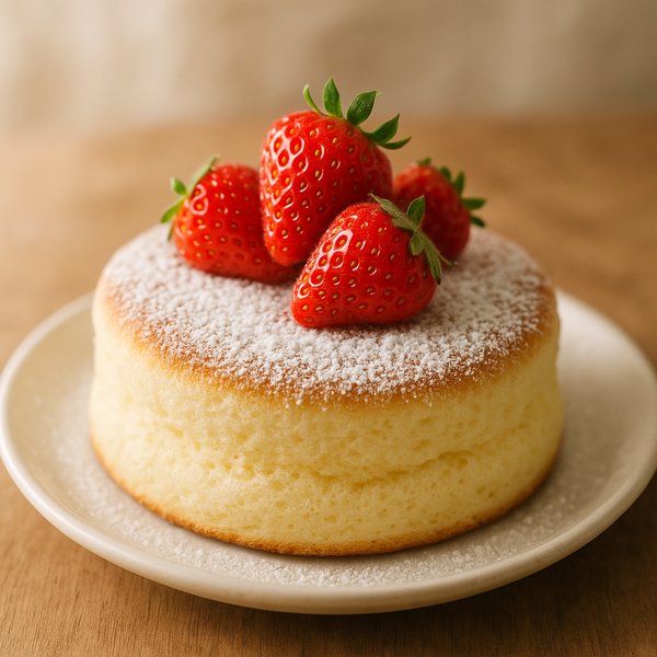 Fluffy Japanese Soufflé Pancake with Strawberries