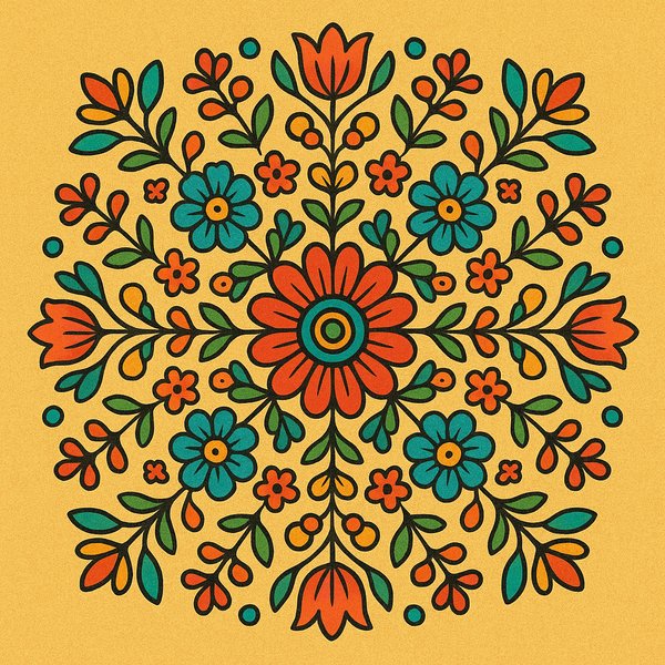 Folk-Flower Mandala — Sunny Palette