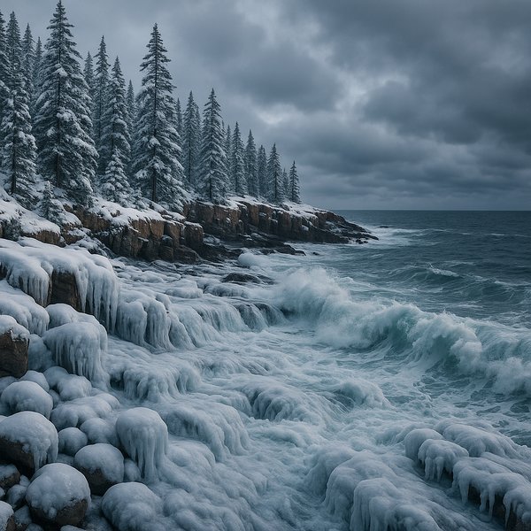 Frozen Coastline at Acadia