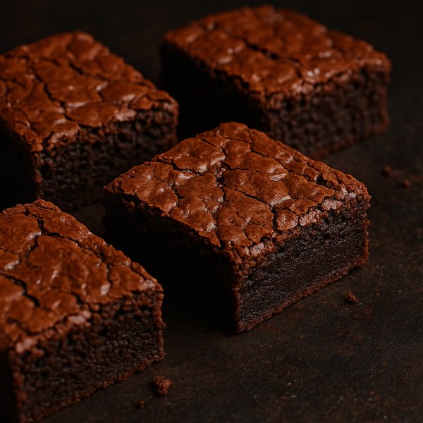 Fudgy Brownies with Cracked Chocolate Top