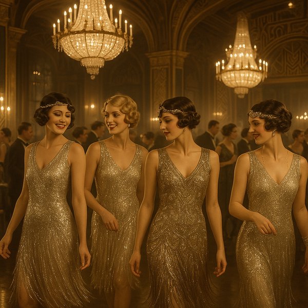 Gilded Evening: Flappers at the Art Deco Ball