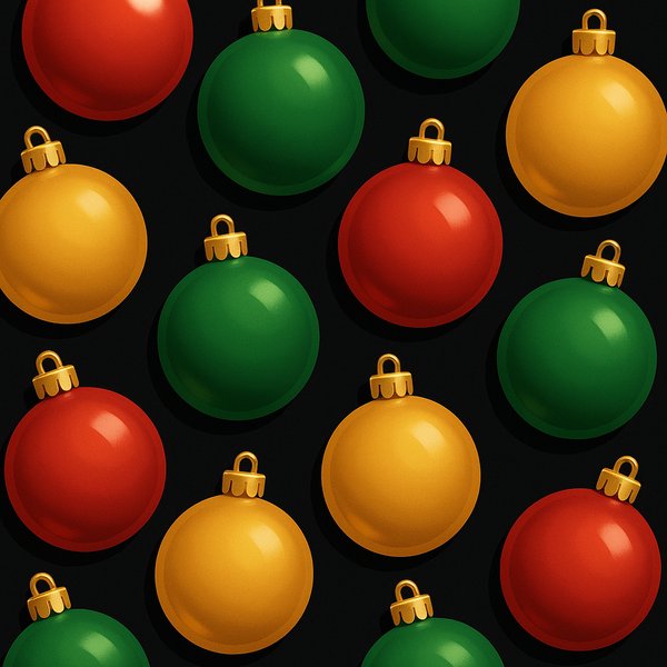 Glossy Ornament Grid — Holiday Abstract Pattern