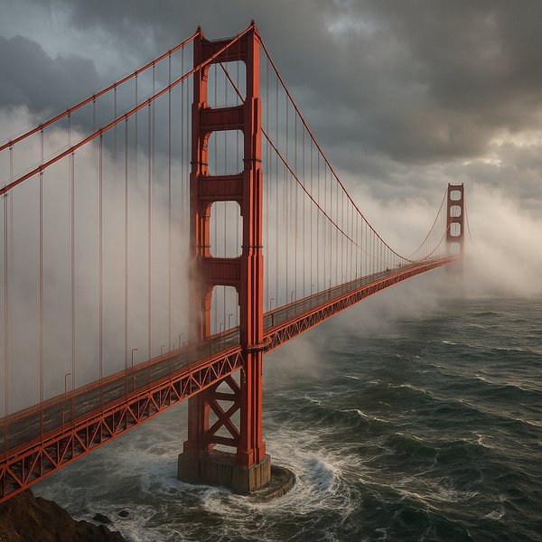 Golden Gate Bridge Emerging from Fog