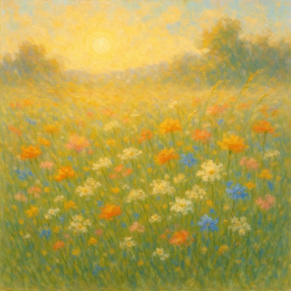 Golden Meadow at Morning Haze