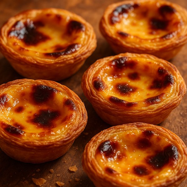 Golden Pastéis de Nata — Caramelized Custard Tarts