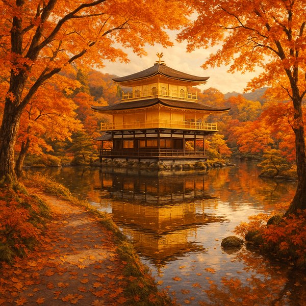 Goldener Pavillon im Herbstglanz