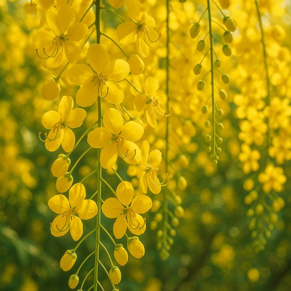 Golden Shower Blossoms in Sunlight