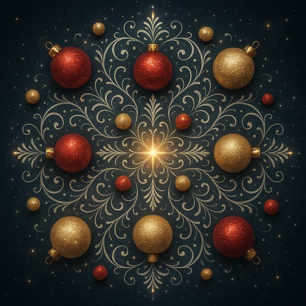 Golden Starburst Holiday Mandala