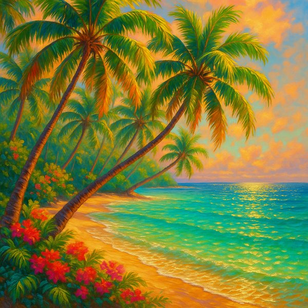 Golden Tropics: Coconut Grove at Sunset