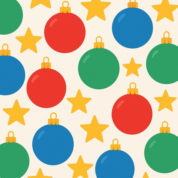 Holiday Orbs & Stars — Bold Puzzle-Friendly Pattern