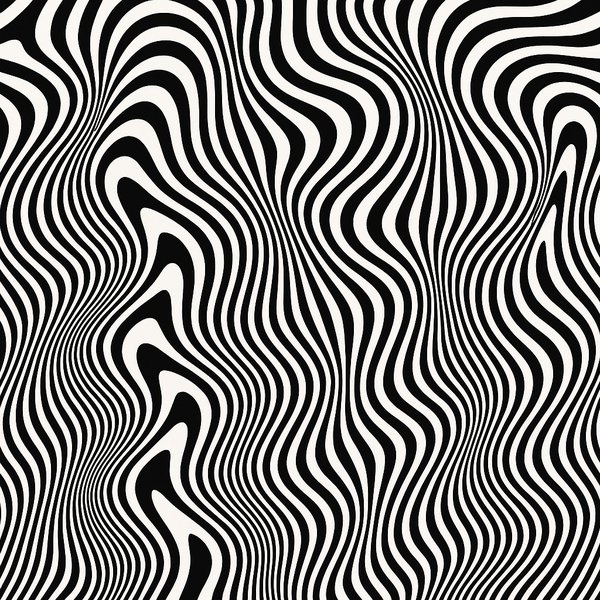 Hypnotic Black & White Wave — Seamless Op Art Pattern