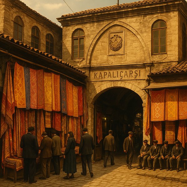 Kapalıçarşı, Istanbul — Late‑Afternoon Bazaar, 1930