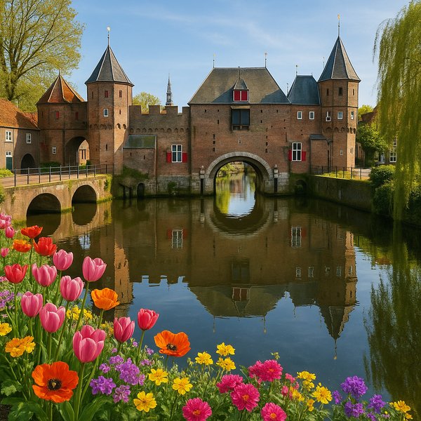 Koppelpoort, Amersfoort — Spring Gate Over Calm Canal