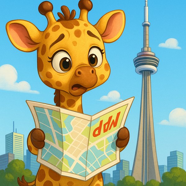 Lost in Toronto: Curious Giraffe Calf at the CN Tower