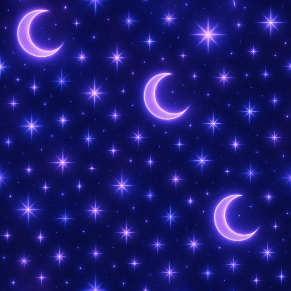 Luminous Crescent Night — Seamless Celestial Pattern