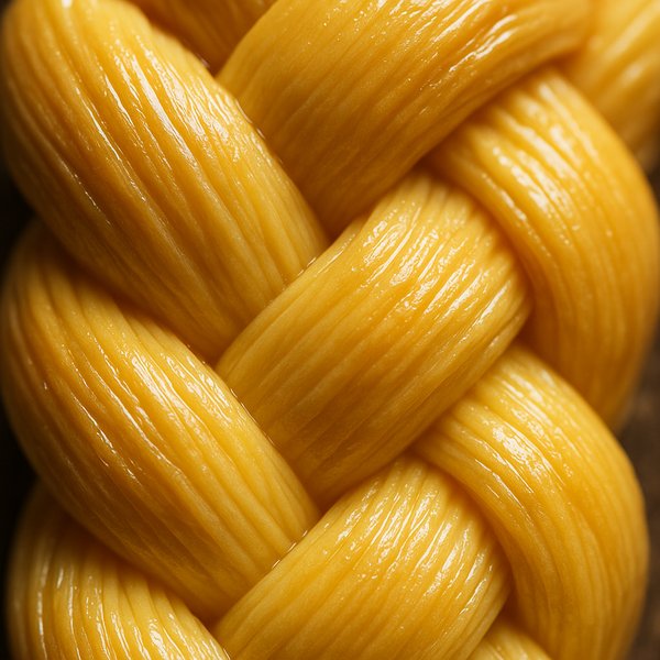 Macro Braided Cheese — Ultra‑Detailed Fibrous Texture