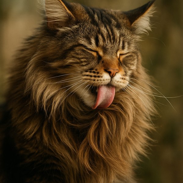 Maine Coon Grooming Its Majestic Mane