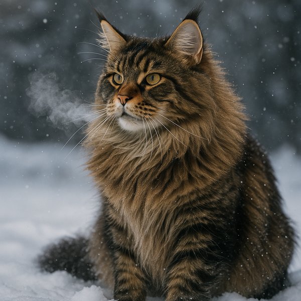 Maine Coon in Winter Breath