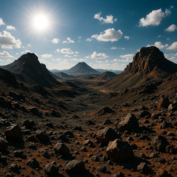Marsabit Volcanic Valley at High Noon
