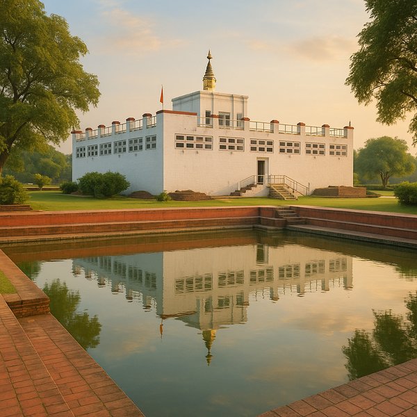 Maya Devi Temple at Dawn — Lumbini Sacred Garden