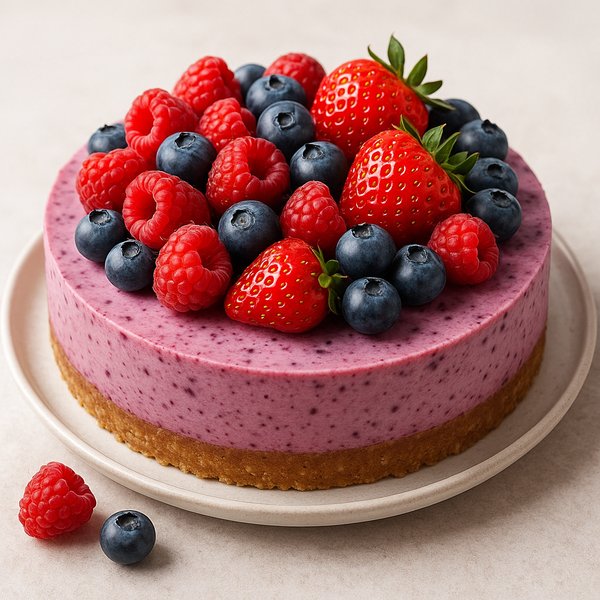 Mixed-Berry Cheesecake with Fresh Berries