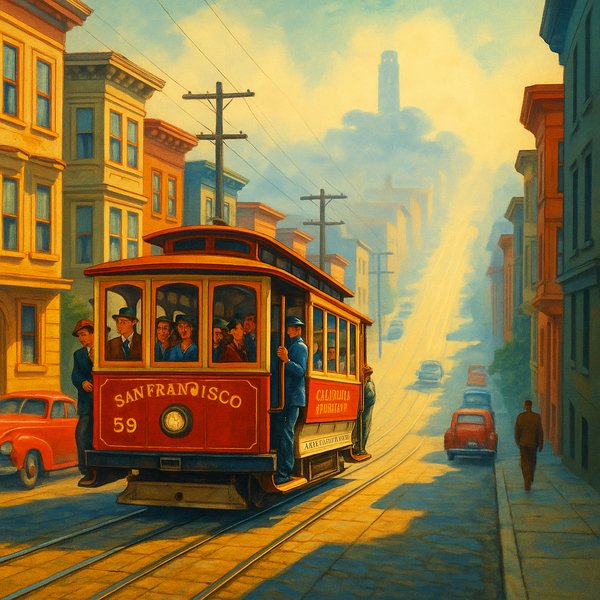 Morning Ascent: San Francisco Cable Car, 1940