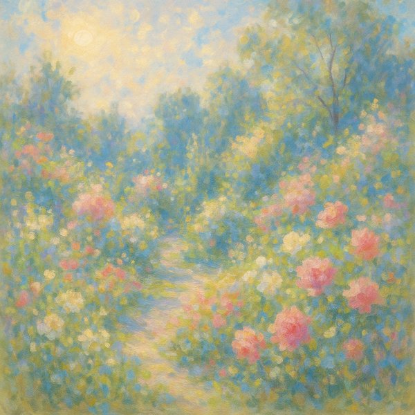 Morning Light in the Rose Garden