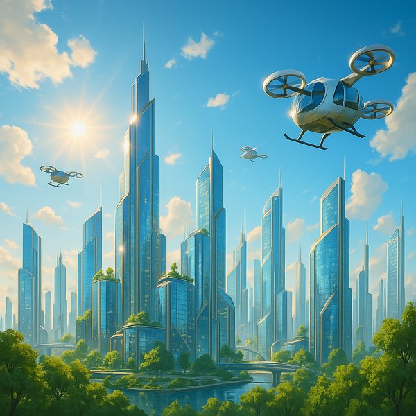 Morning Rise — A Harmonious Futuristic Skyline