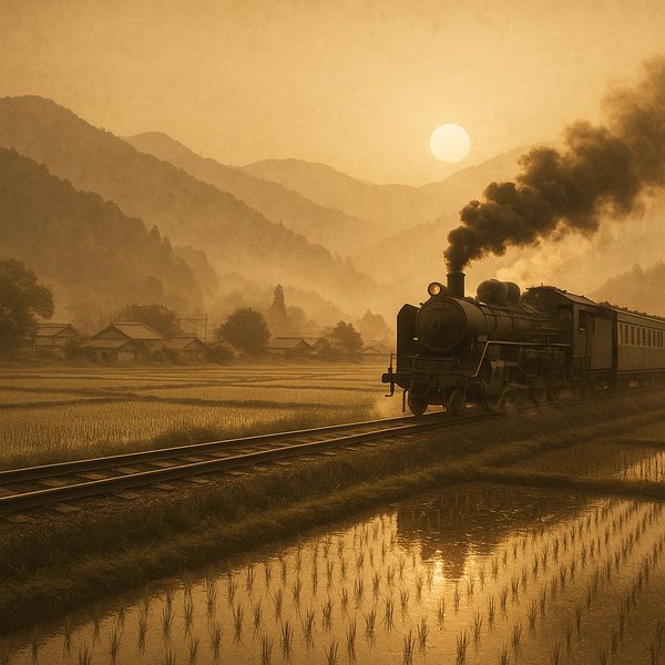 Morning Steam Over Rice Fields