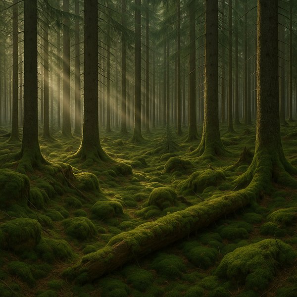 Moss‑Carpeted Scandinavian Spruce Forest