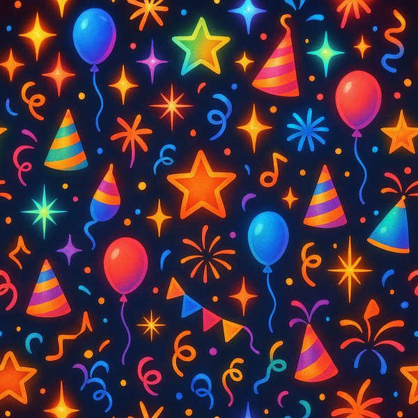 Neon Celebration — Festive Abstract Pattern