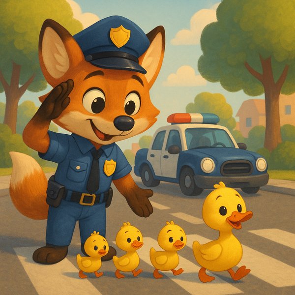 Officer Fox Helps the Ducklings
