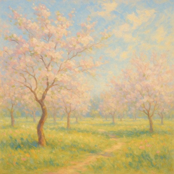Orchard in Springlight