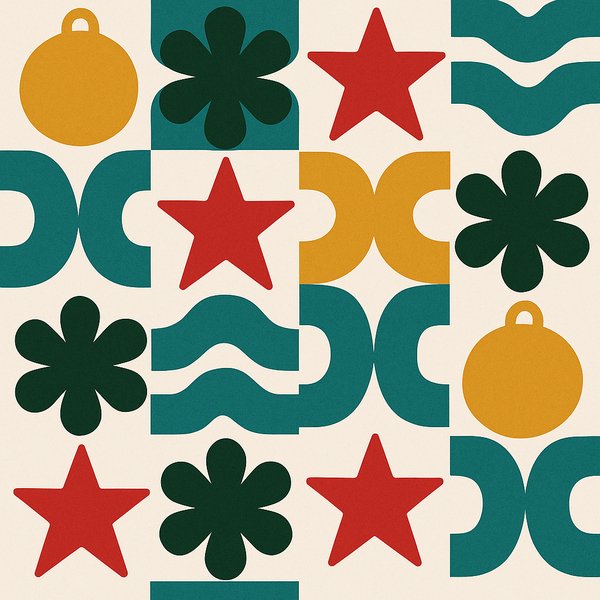 Oversized Festive Ornament Mosaic — Abstract Pattern