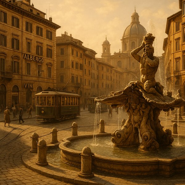 Piazza Morning, Rome (c. 1930)