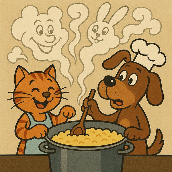 Porridge Time: Cat & Dog Kitchen Fun