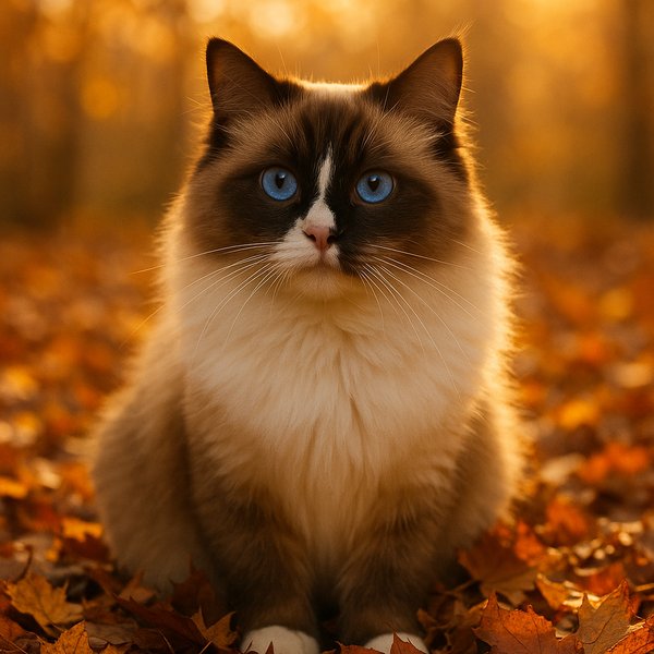 Ragdoll in Golden Autumn