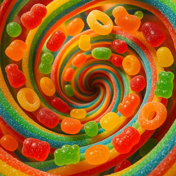 Rainbow Candy Spiral Tunnel