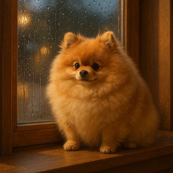 Rainy-Window Pomeranian