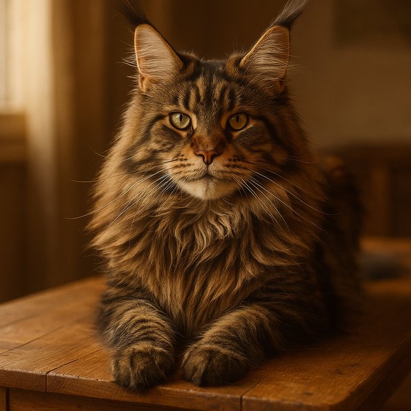 Regal Maine Coon in Warm Light